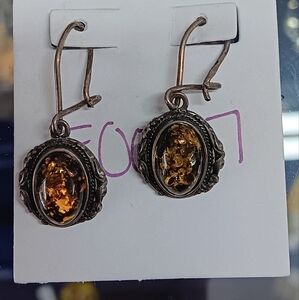 Vintage Amber Stone Earrings